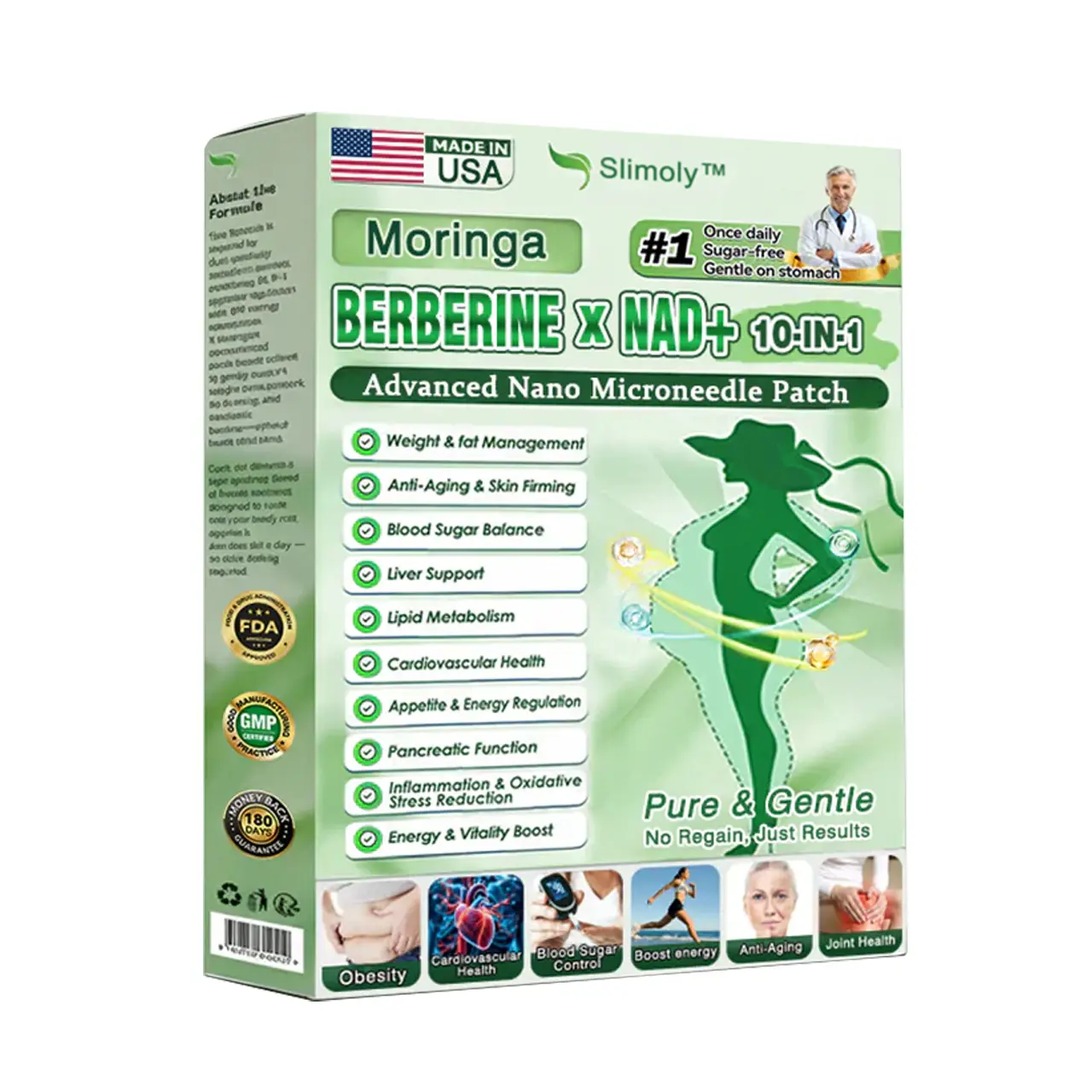 ๐ฅSlimolyโข Moringa & Berberine 10-IN-1 Advanced Nano Microneedle Patch