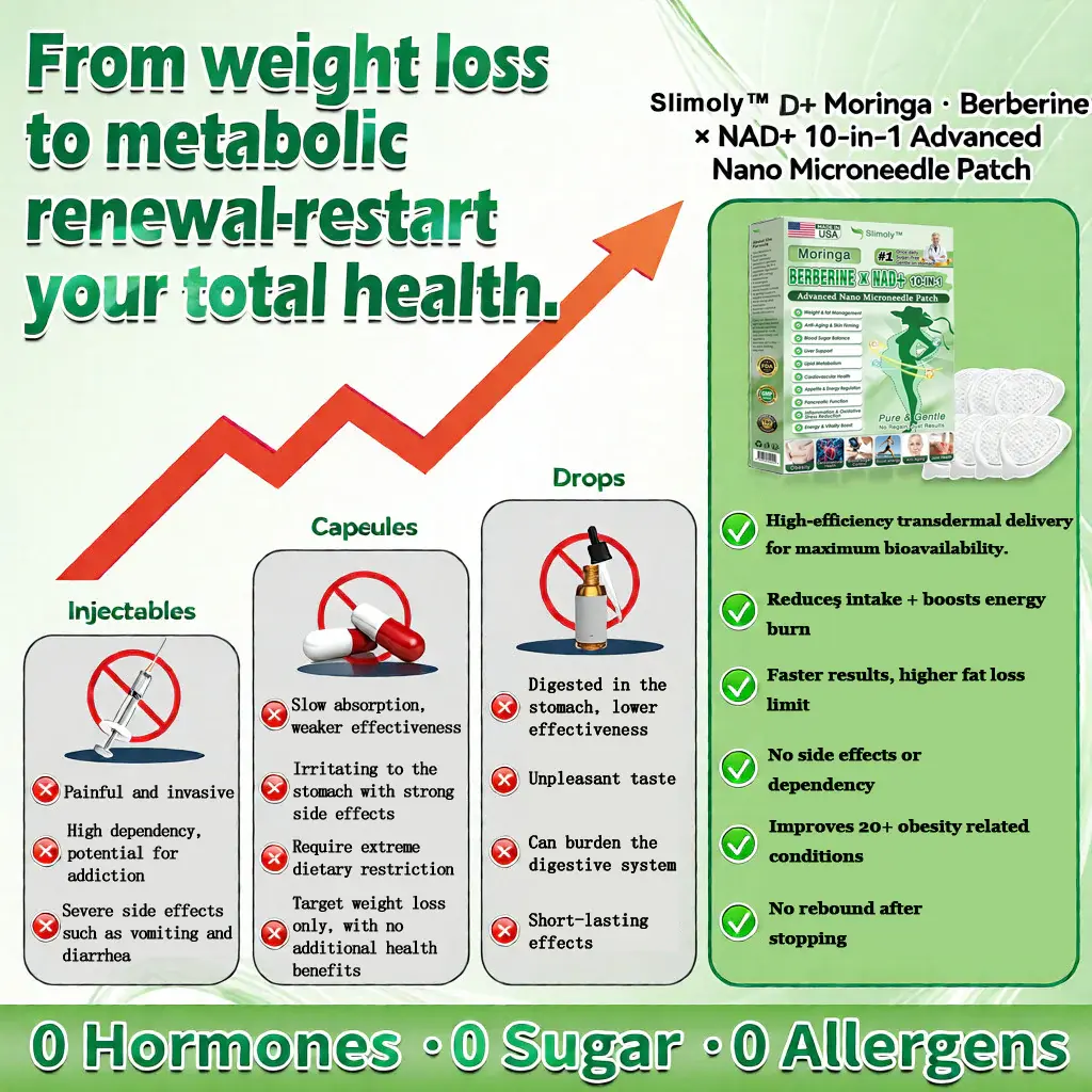 ๐ฅSlimolyโข Moringa & Berberine 10-IN-1 Advanced Nano Microneedle Patch