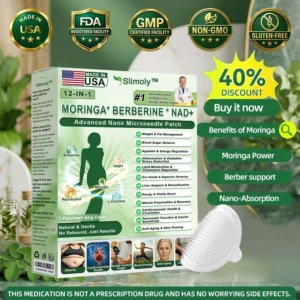 Official Store | 🍇 𝐒𝐥𝐢𝐦𝐨𝐥𝐲™ 12-IN-1 Moringa * Berberine * NAD+ Advanced Nano Microneedle Patch (Once Daily, visible changes in 7 days) For Obesity, Loose Skin, Diabetes, Sleep Apnea, And Joint Issues 🎀