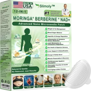 Official Store | 🍇 𝐒𝐥𝐢𝐦𝐨𝐥𝐲™ 12-IN-1 Moringa * Berberine * NAD+ Advanced Nano Microneedle Patch (Once Daily, visible changes in 7 days) For Obesity, Loose Skin, Diabetes, Sleep Apnea, And Joint Issues 🎀