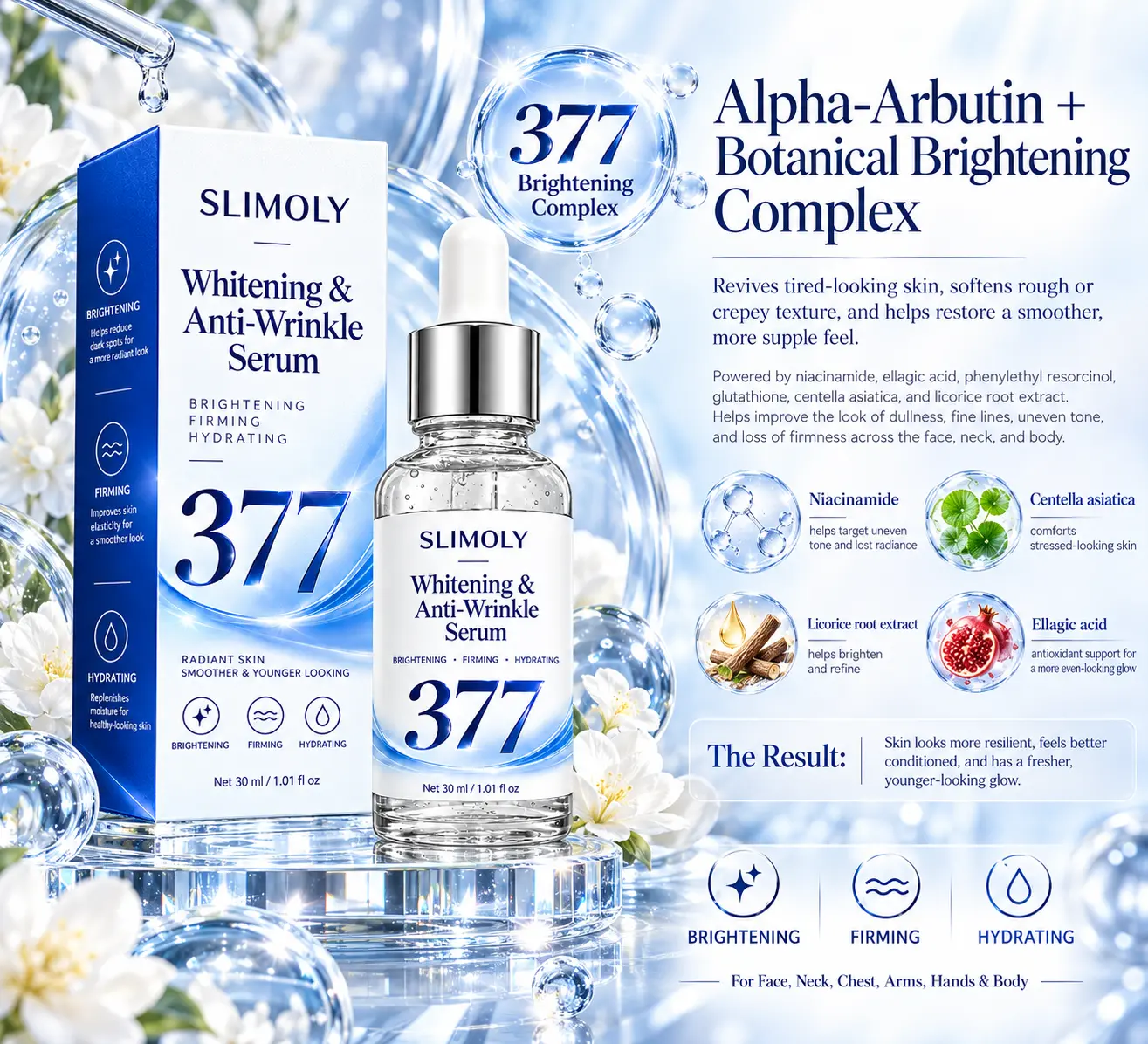 SLIMOLY Brightening Dark Spot Serum – For Face, Neck & Hands – Helps Fade the Look of Dark Spots & Uneven Tone – 70% OFF + 🎁 Free Derma Roller Today